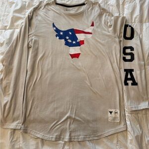 Men's Gray Long Sleeve Shirt with USA Graphic